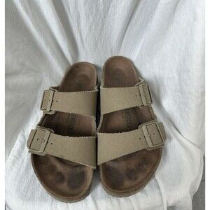 Birkenstock Faded Khaki Two-Strap Sandal Unisex Size EU39 EUC Vegan